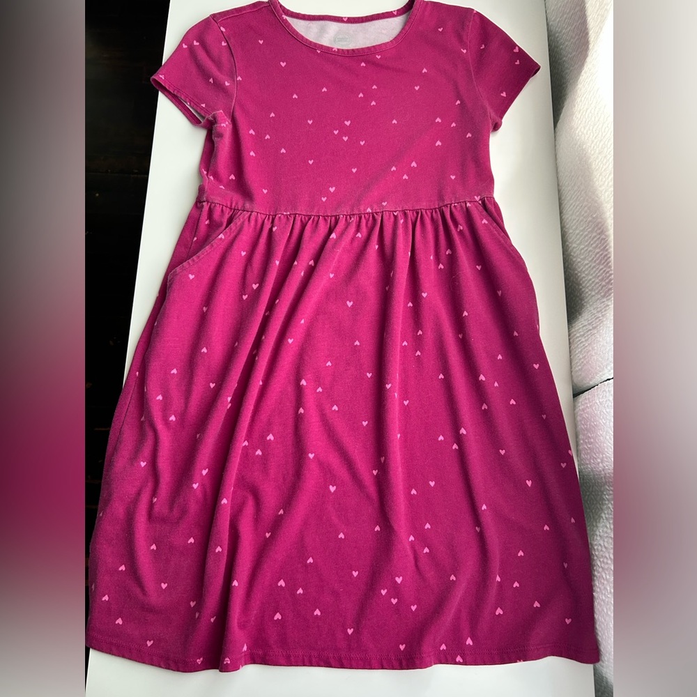 3/12$Wonder Nation Fuchsia Dress with Tiny Hearts